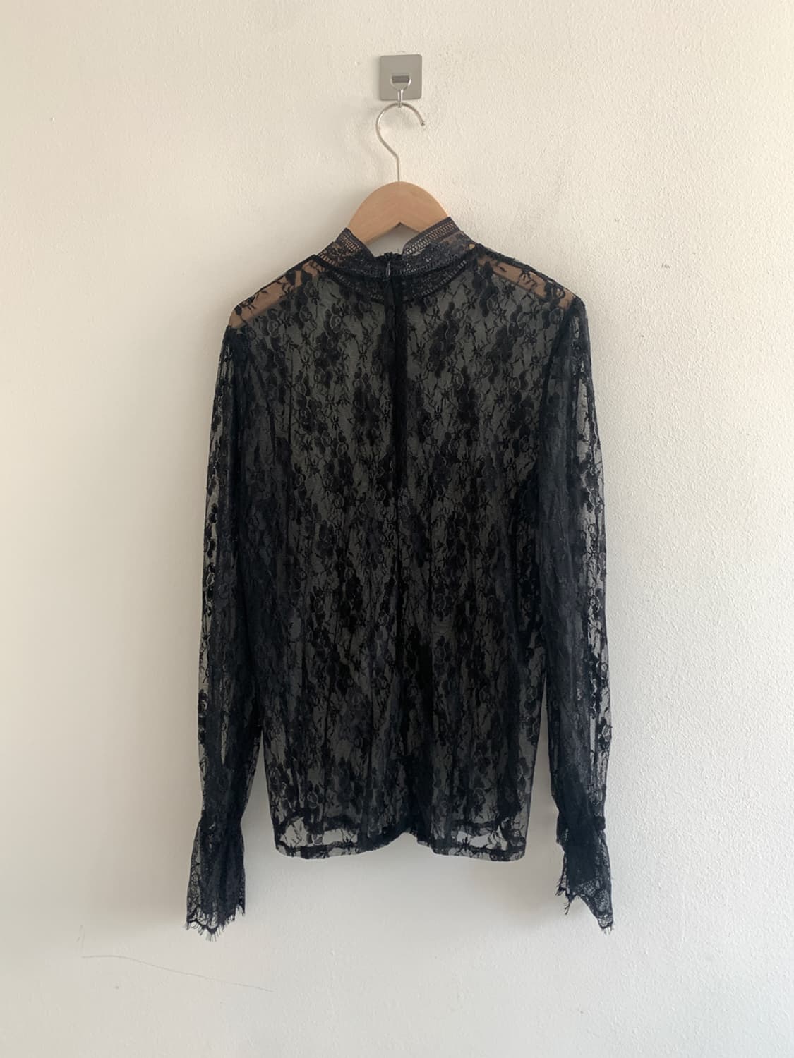 Lace high neck blouse(black) 상품이미지6