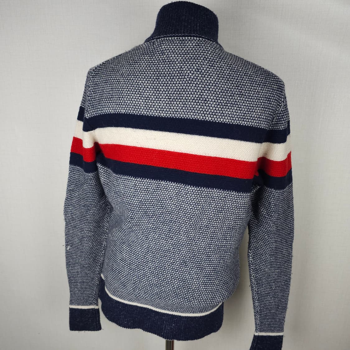 타미힐피거 시그니처 배색 풀집업 울 혼방 니트 가디건 남자95사이즈 상품이미지4