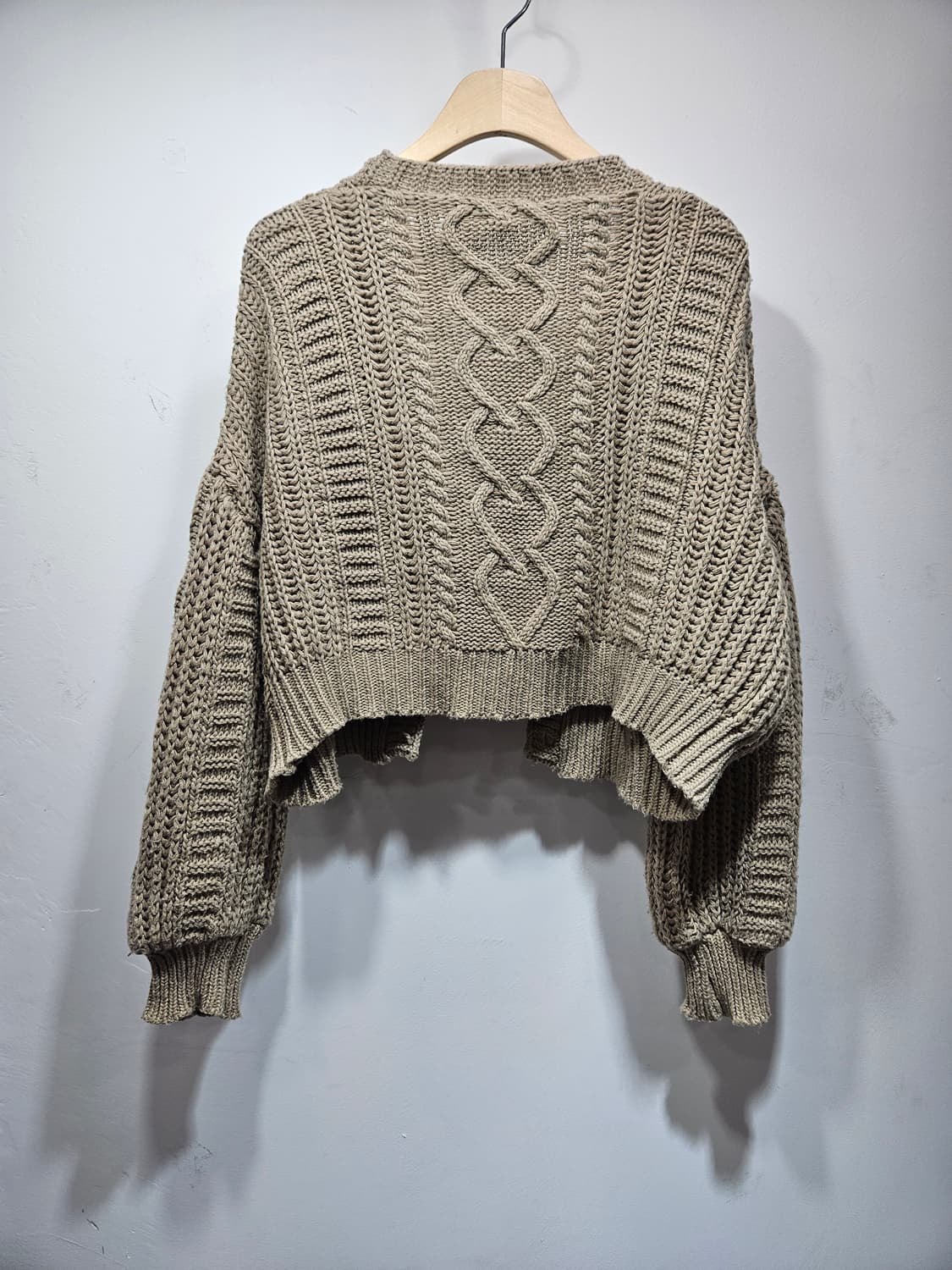 꽈배기 크롭 니트 가디건 상품이미지7