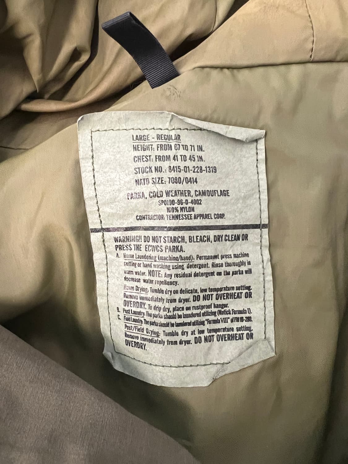 90s ECWCS 1세대 우드랜드 고어텍스 파카 자켓 L/R 상품이미지3