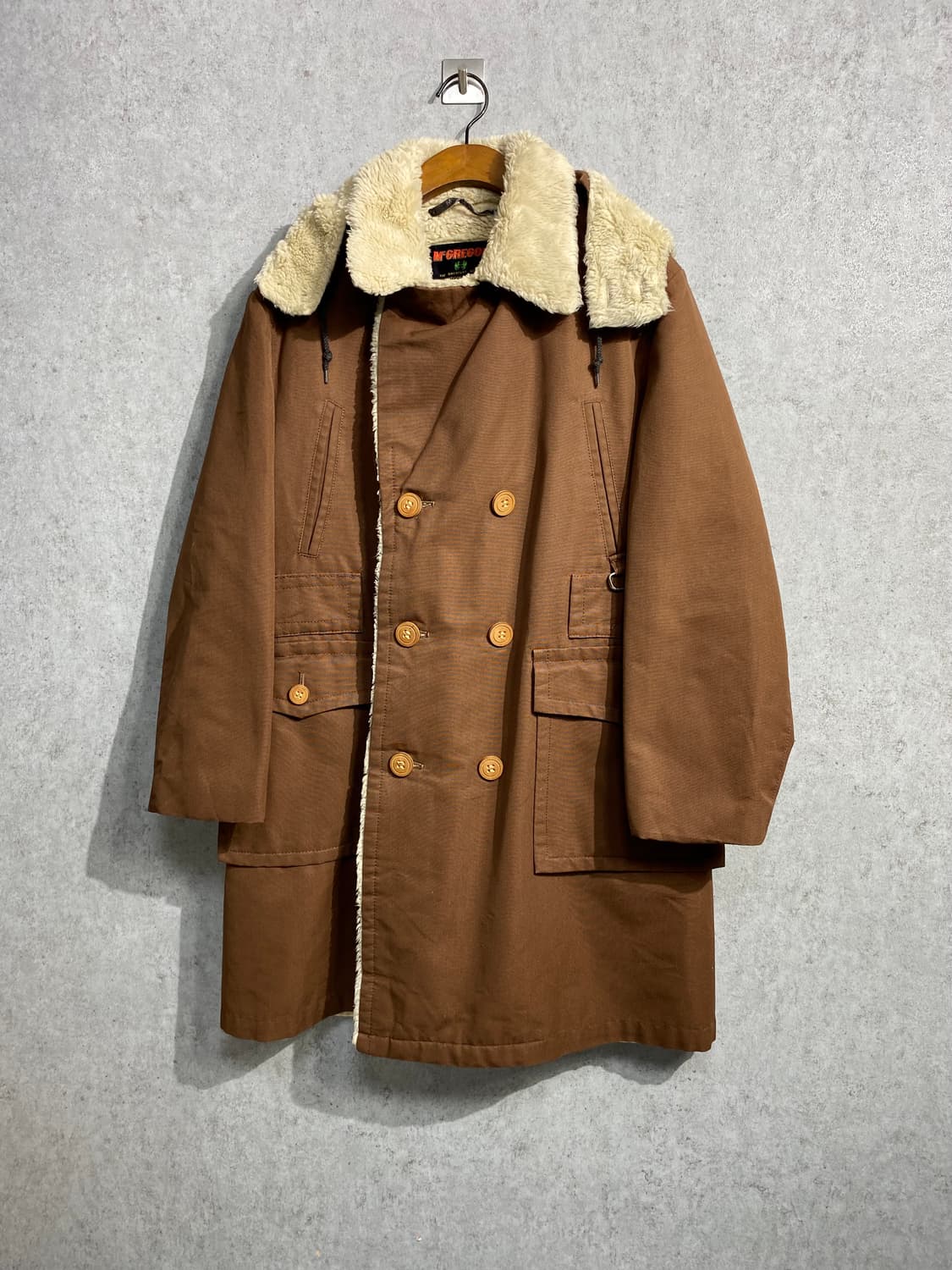 [L] 90s  MCGREGOR 맥그리거 브라운 시어링 후드 코트 상품이미지7