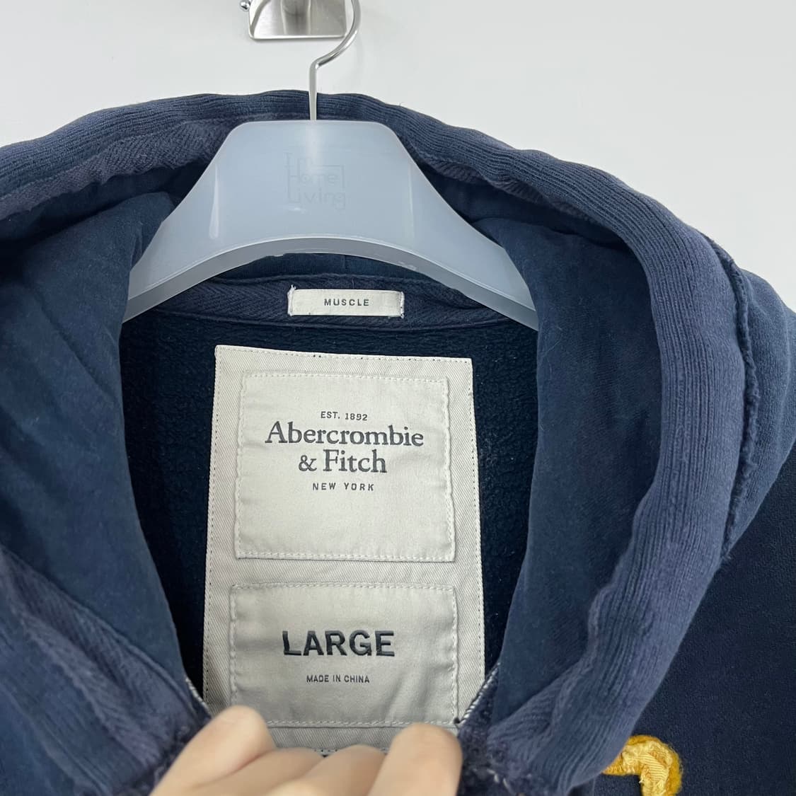 아베크롬비 자수로고 네이비 후드티 상품이미지5