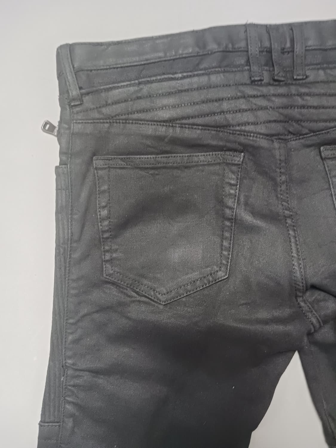 [33] 발망 왁스코팅 블랙 바이커진 청바지 상품이미지8