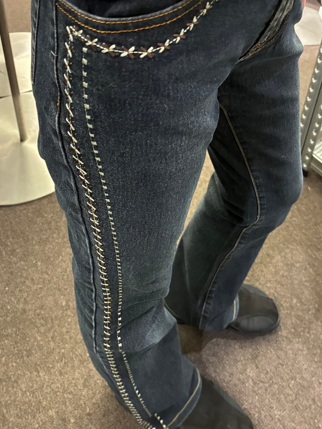 27)Japanese vintage 여성 스티치 부츠컷 팬츠 상품이미지3