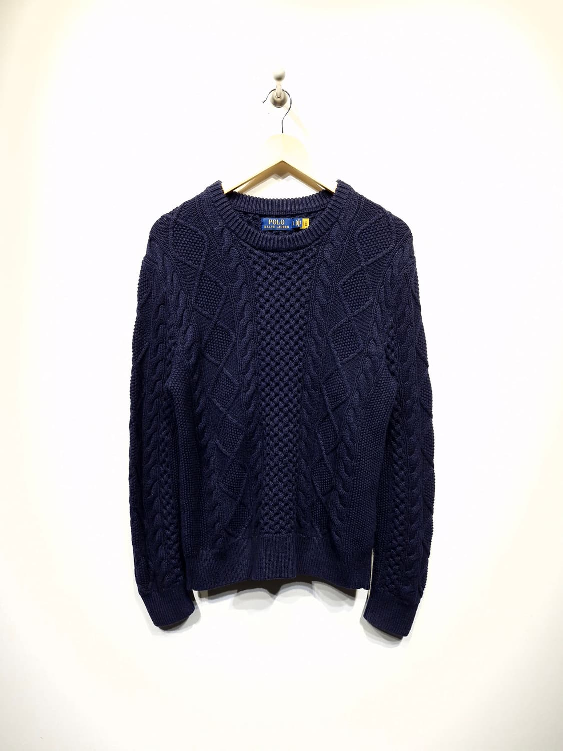 신형QR)폴로랄프로렌 아란 케이블 피셔맨 니트 네이비_S 상품이미지1