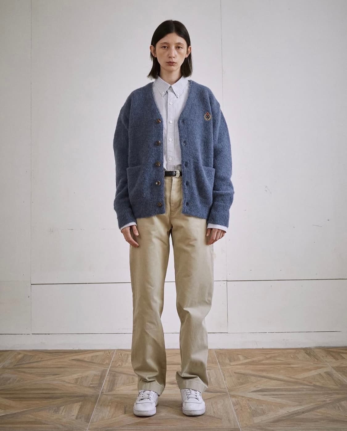 새제품) 헤리티지플로스 알파카 가디건 베이지 남녀공용 S 니트 상품이미지7