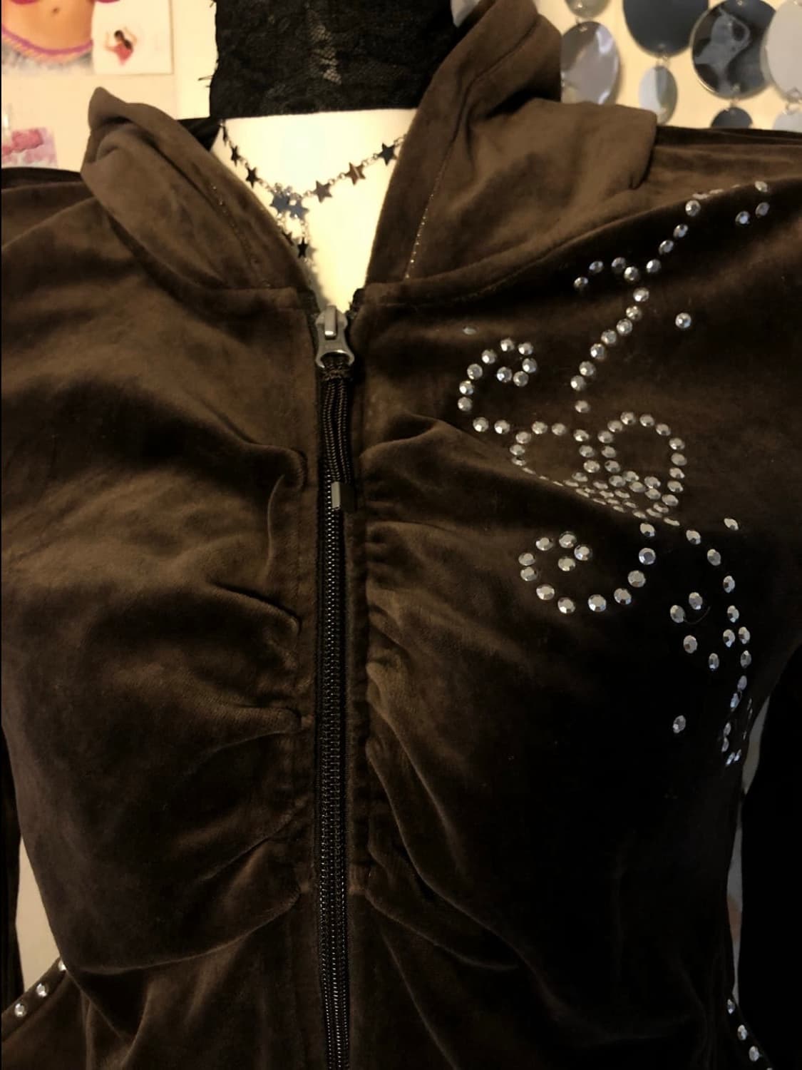 brown velvet cubic hoodie 상품이미지4