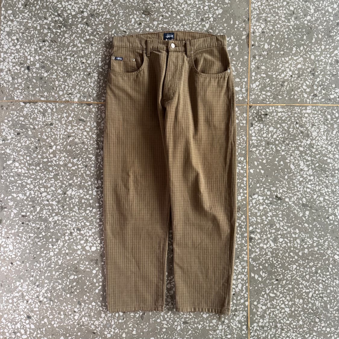 90s 올드 스투시 체크 팬츠 상품이미지1