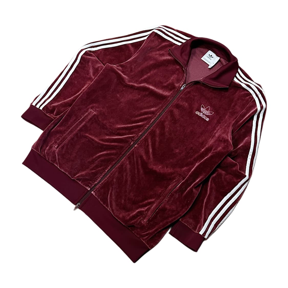 아디다스 벨벳 트랙탑 져지 마룬 (3XL) 버건디 벨루어 상품이미지1