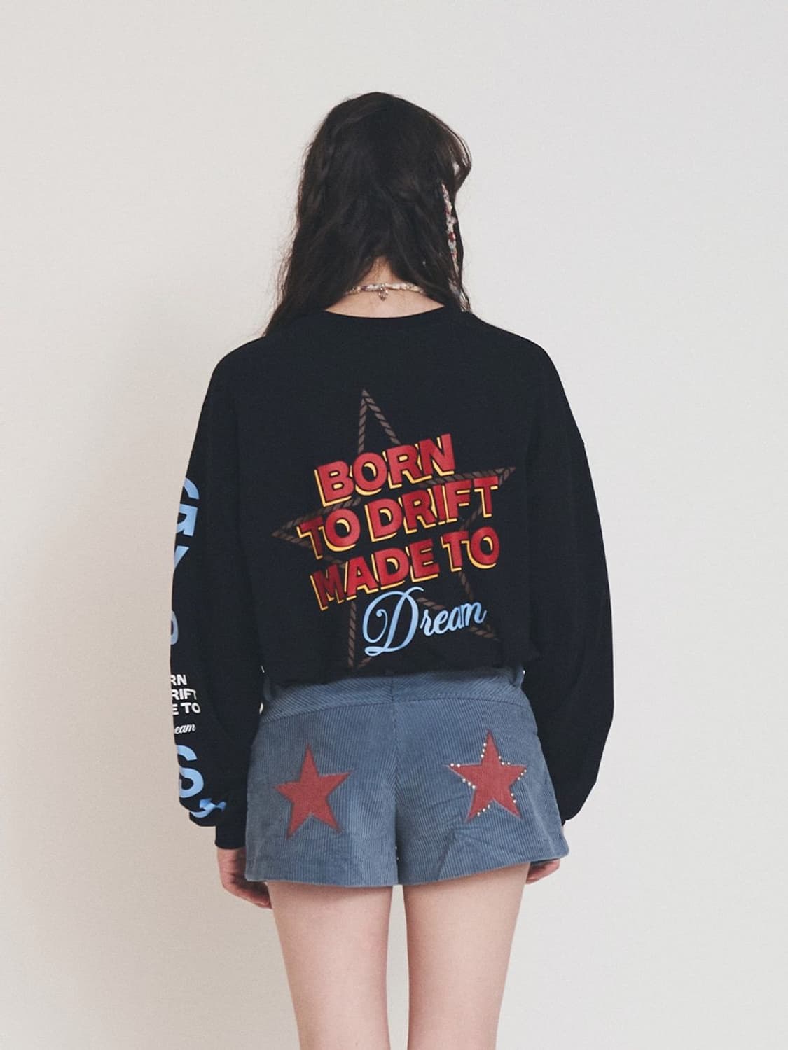 애즈이프캘리 dream drifter 블랙 긴팔 티셔츠 상품이미지1
