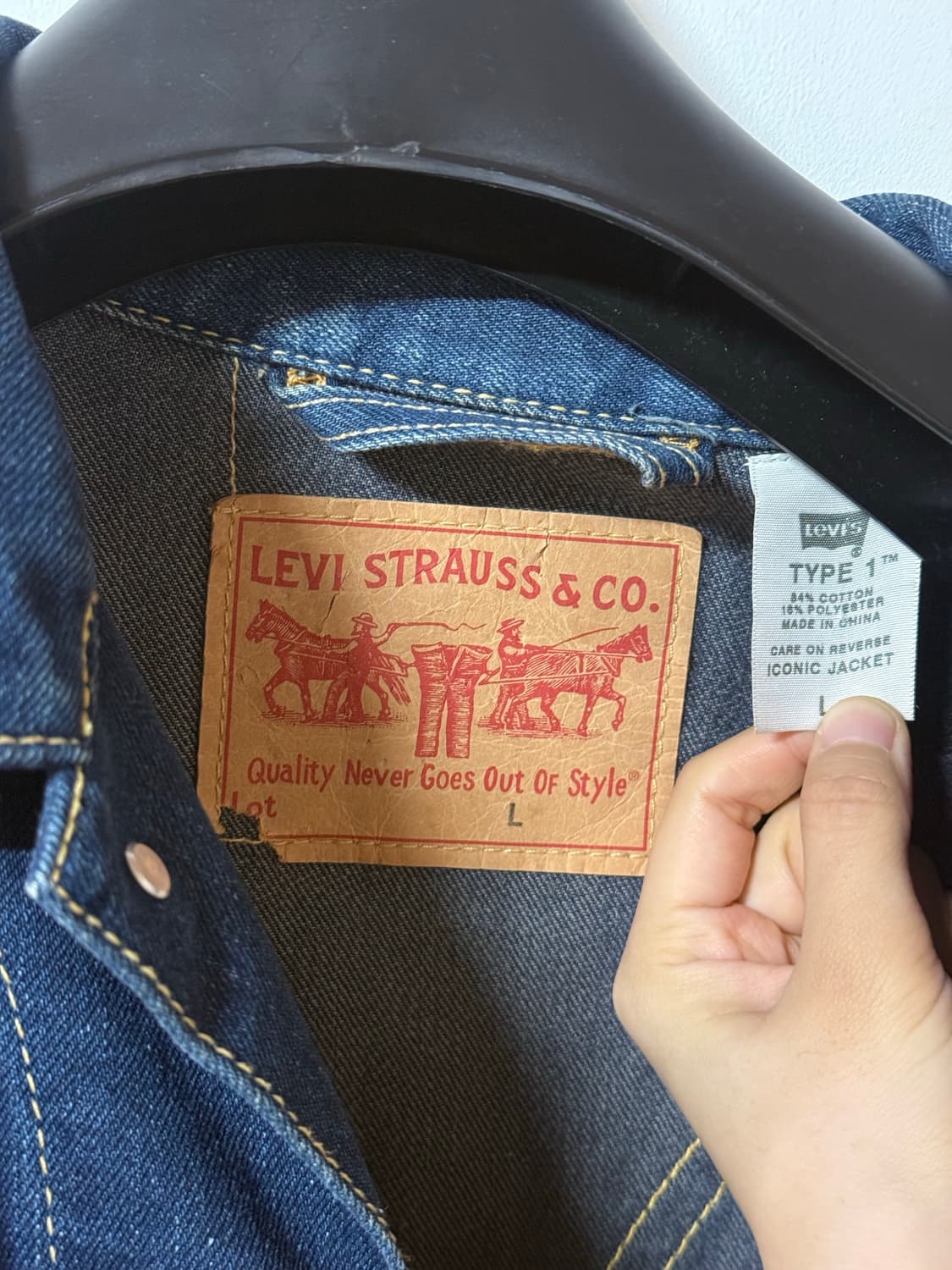 리바이스 TYPE1 데님 자켓 L 인디고 빈티지 클래식 트러커 상품이미지3