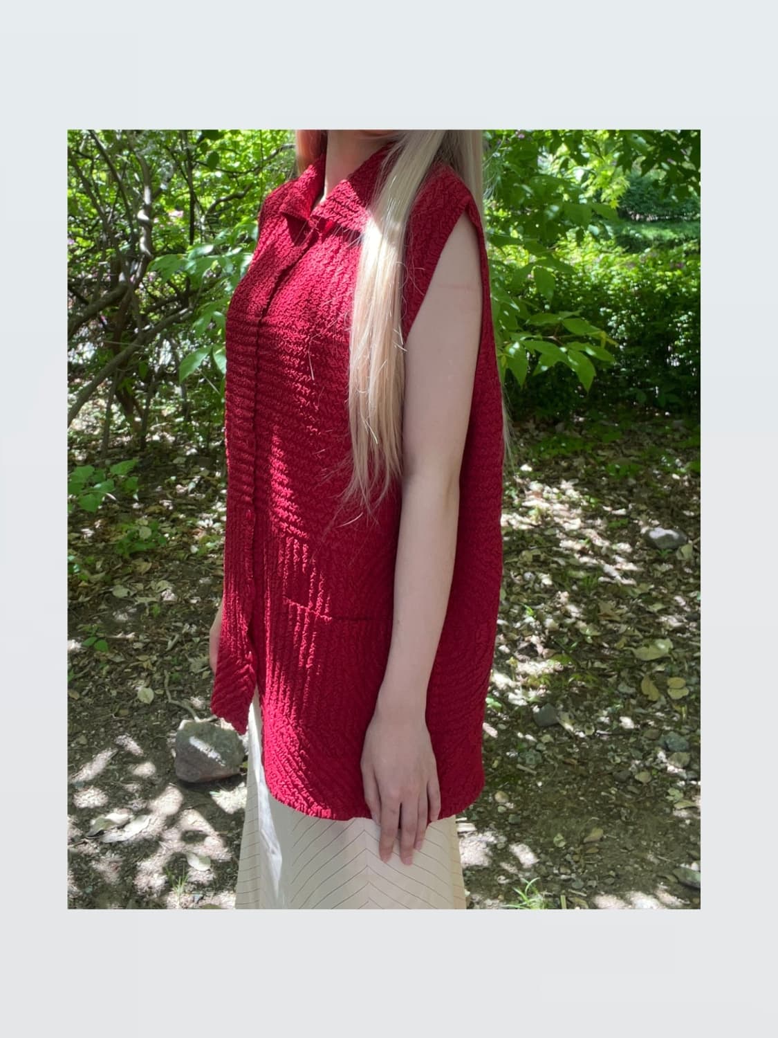 Chevron Stripe Skirt 베이지 스트라이프 스커트 상품이미지3