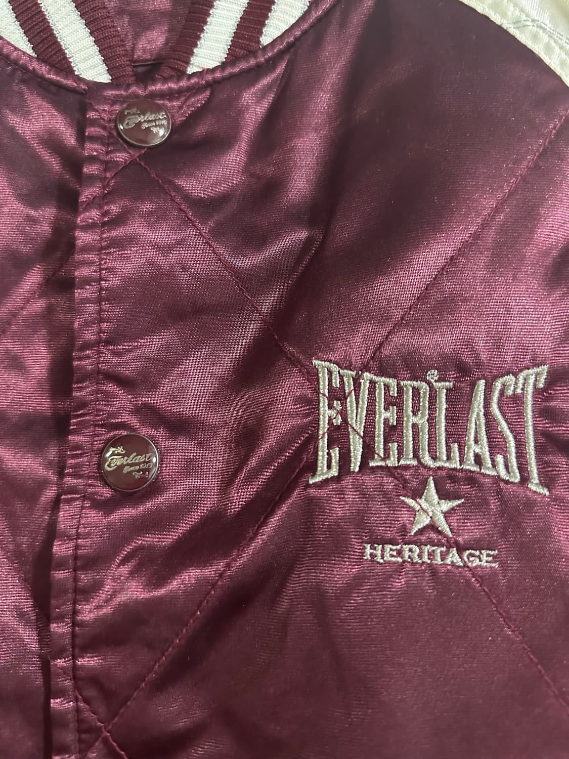 EVERLAST 버건디 새틴 스타디움 자켓 상품이미지4