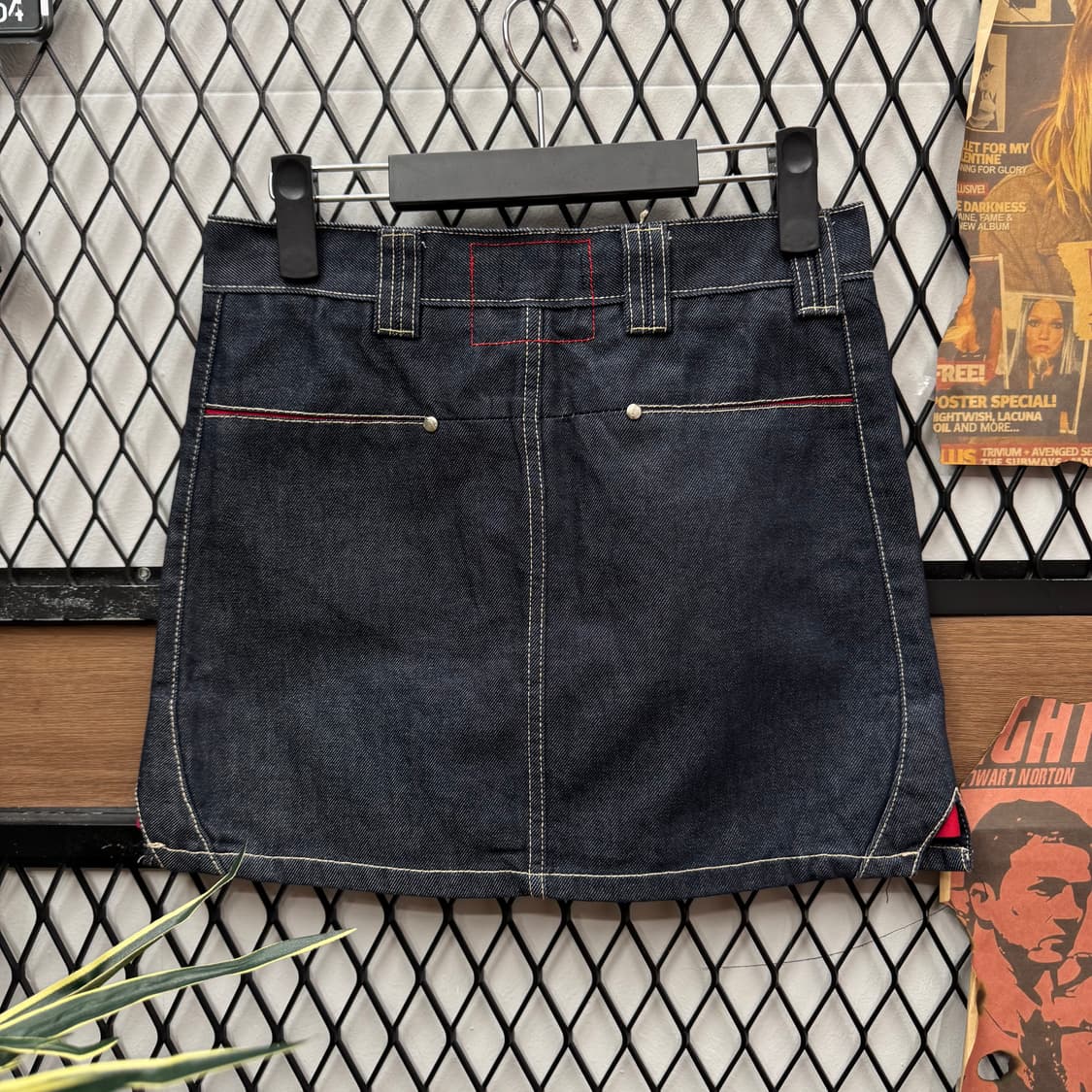 00s 리바이스 엔지니어드 데님 숏 스커트 후면 투포켓 포인트 중청 상품이미지2