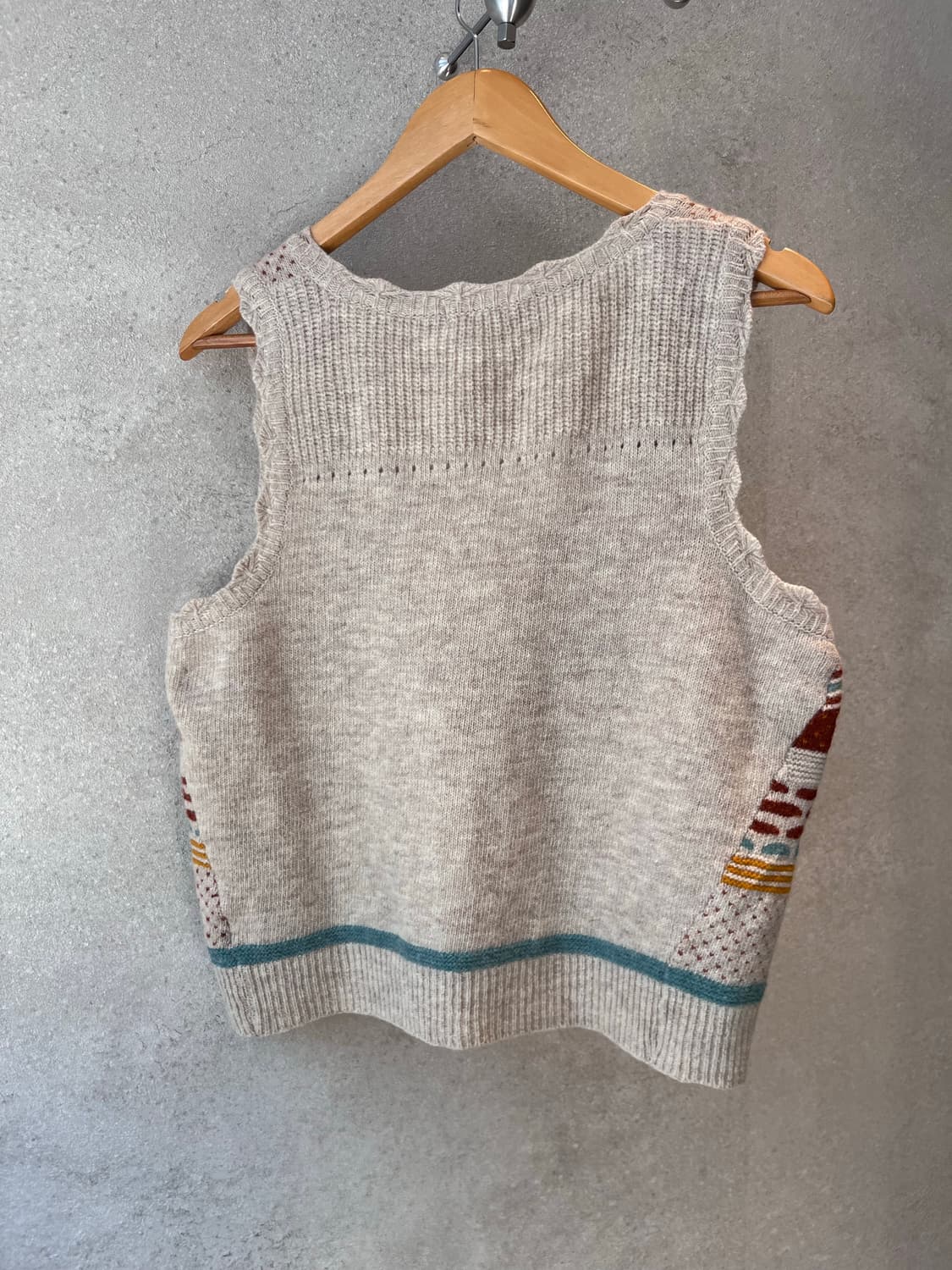 일본 빈티지 에스닉 패턴 니트 베스트 조끼 상품이미지5