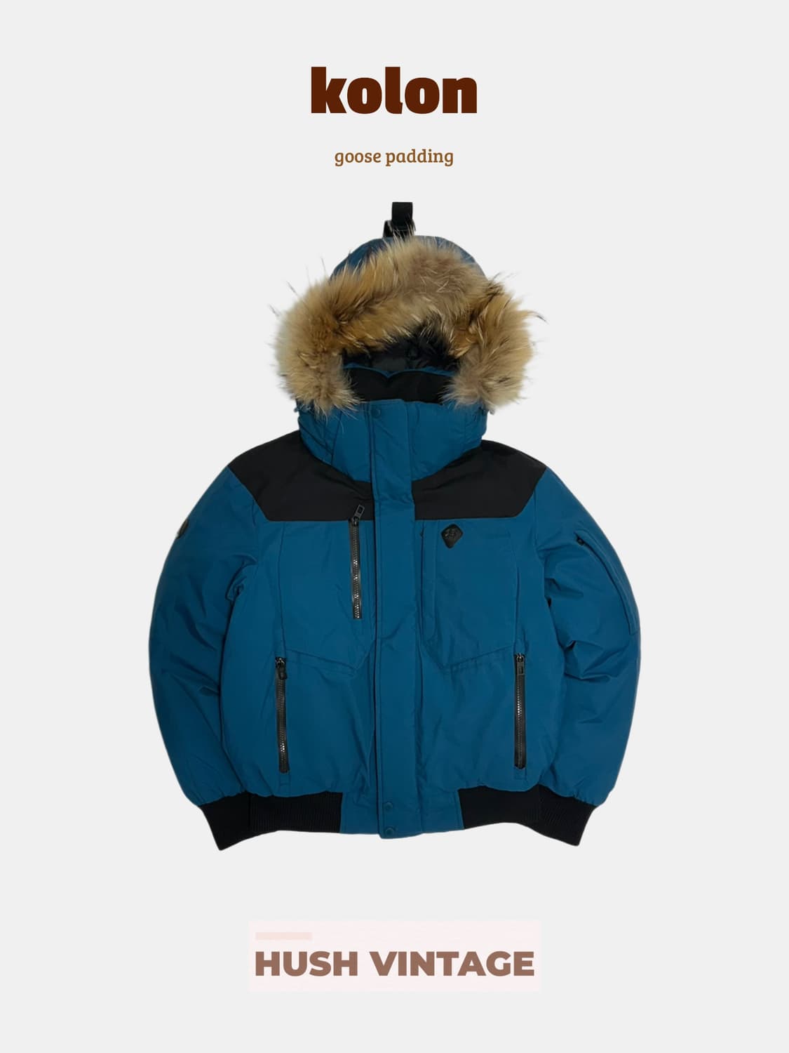 코오롱 윈드스토퍼 퍼 구스다운 패딩 보머자켓 상품이미지1