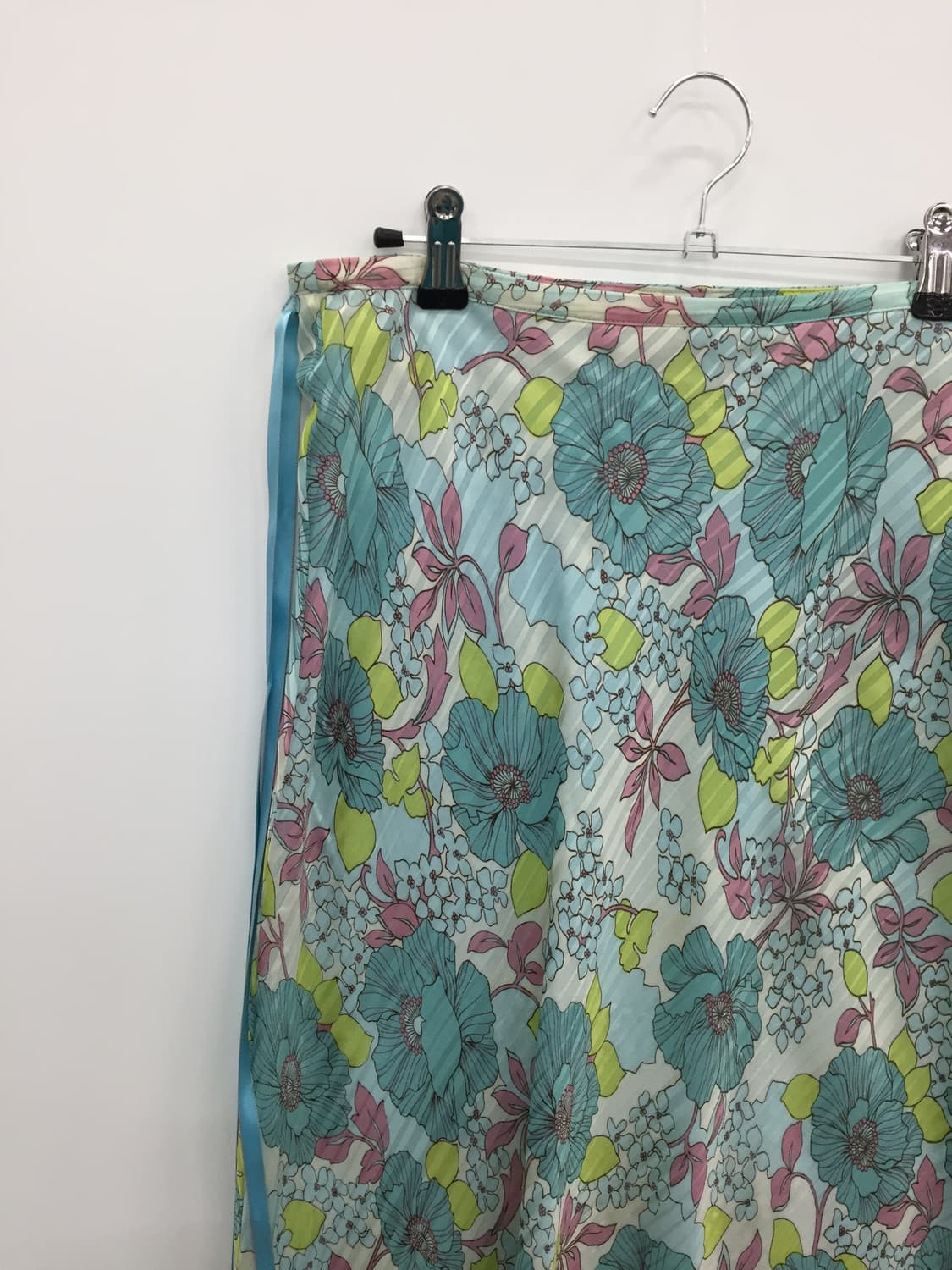 Jpn Pastel Aqua Floral Midi Skirt 상품이미지6