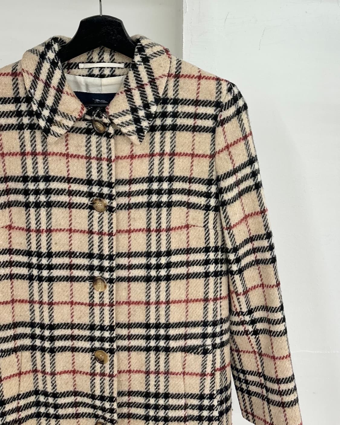 버버리 체크 롱 코트 상품이미지4