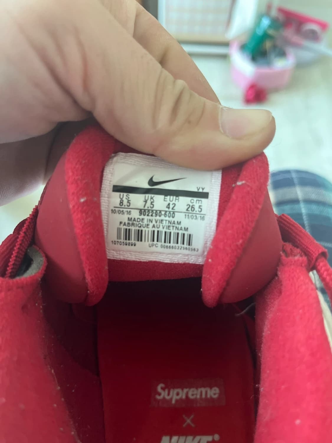  나이키 × 슈프림 에어모어 업템포 상품이미지5