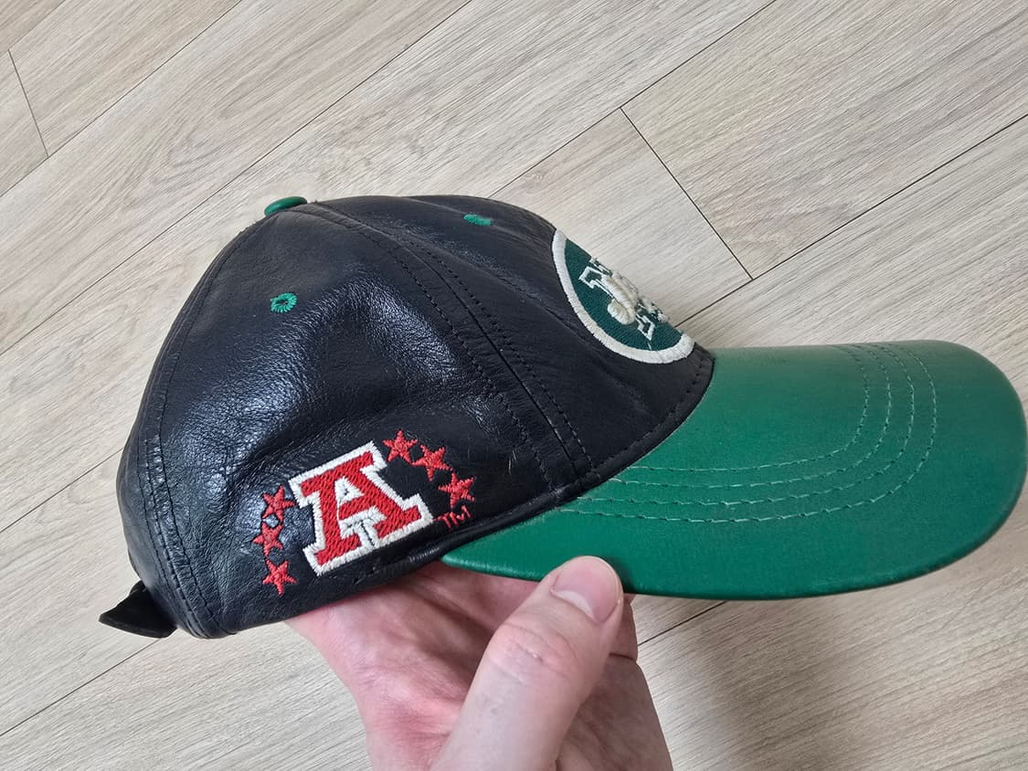 빈티지 Logo Athletic NFL 뉴욕 제츠 레더캡 블랙 상품이미지2