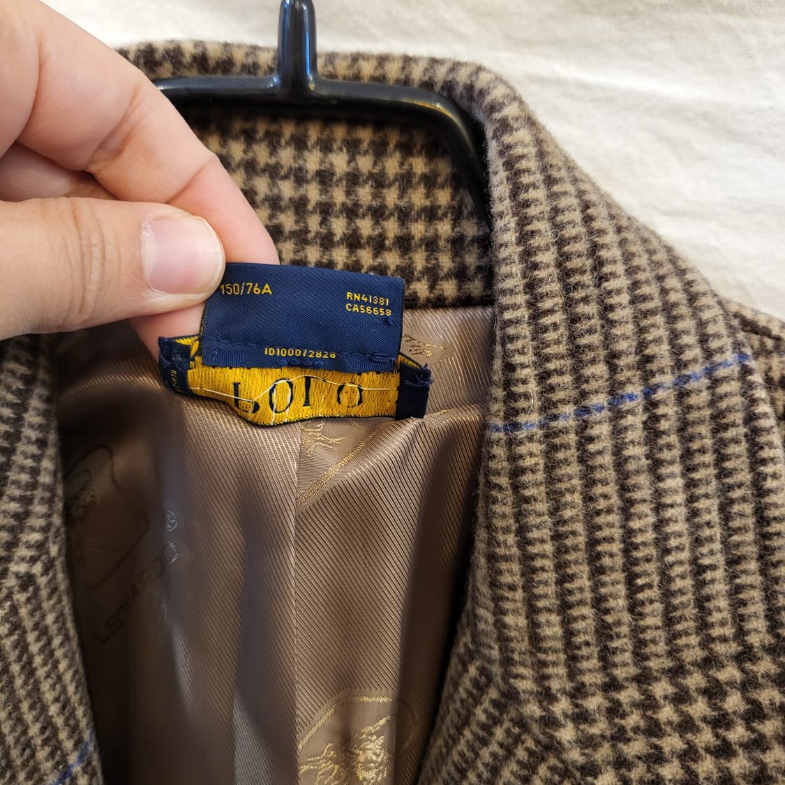 폴로 랄프로렌 체크패턴 헤링본 벨트 롱 코트 상품이미지5