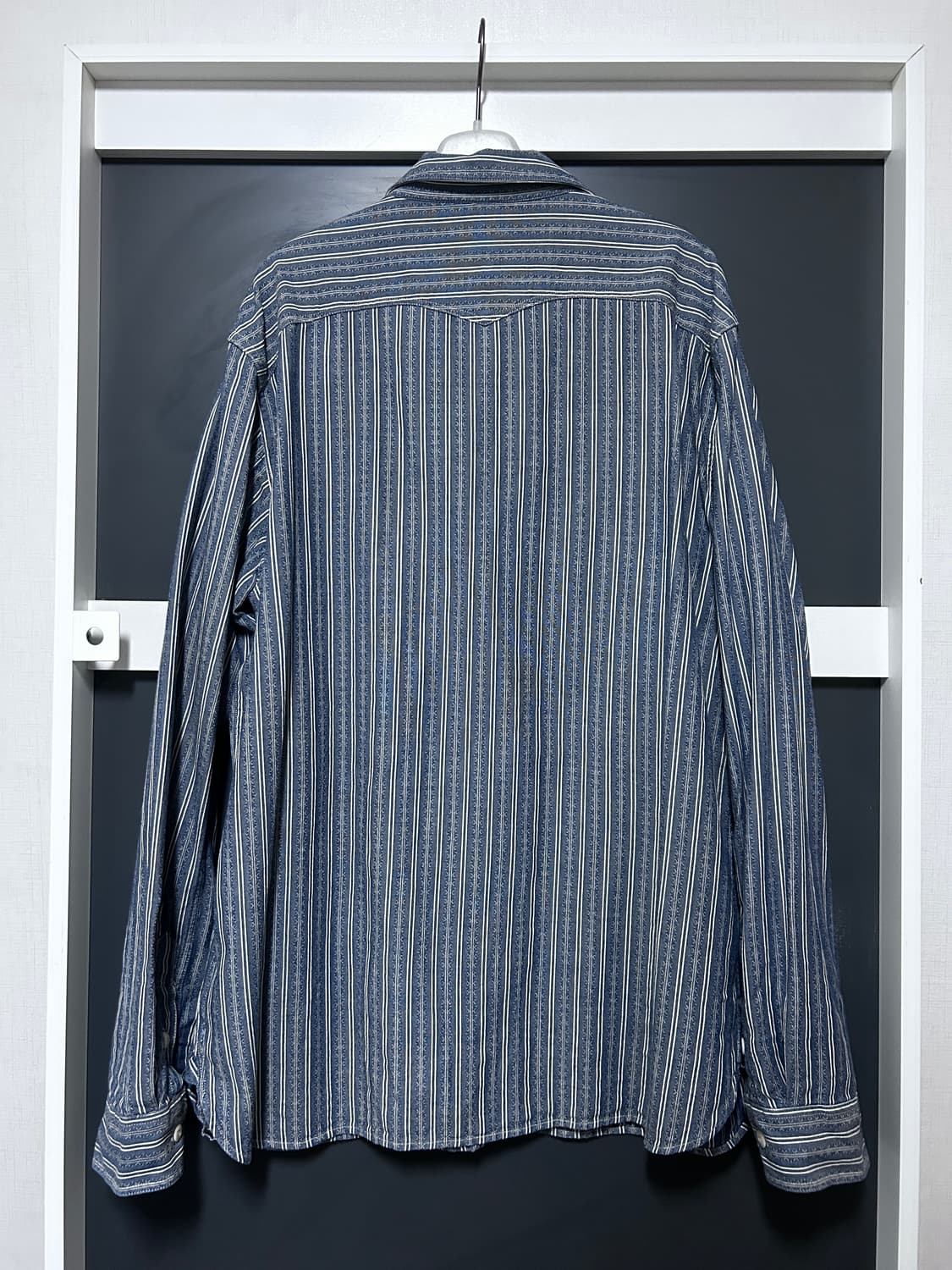 RRL 더블알엘 스트라이프 도비 샴브레이 셔츠 상품이미지5