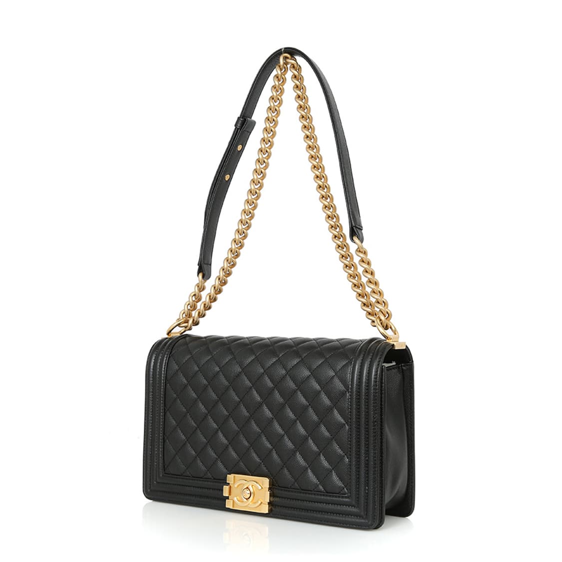 샤넬 보이 샤넬 라지 플랩 체인백 보이백 블랙 골드 A92193 상품이미지2