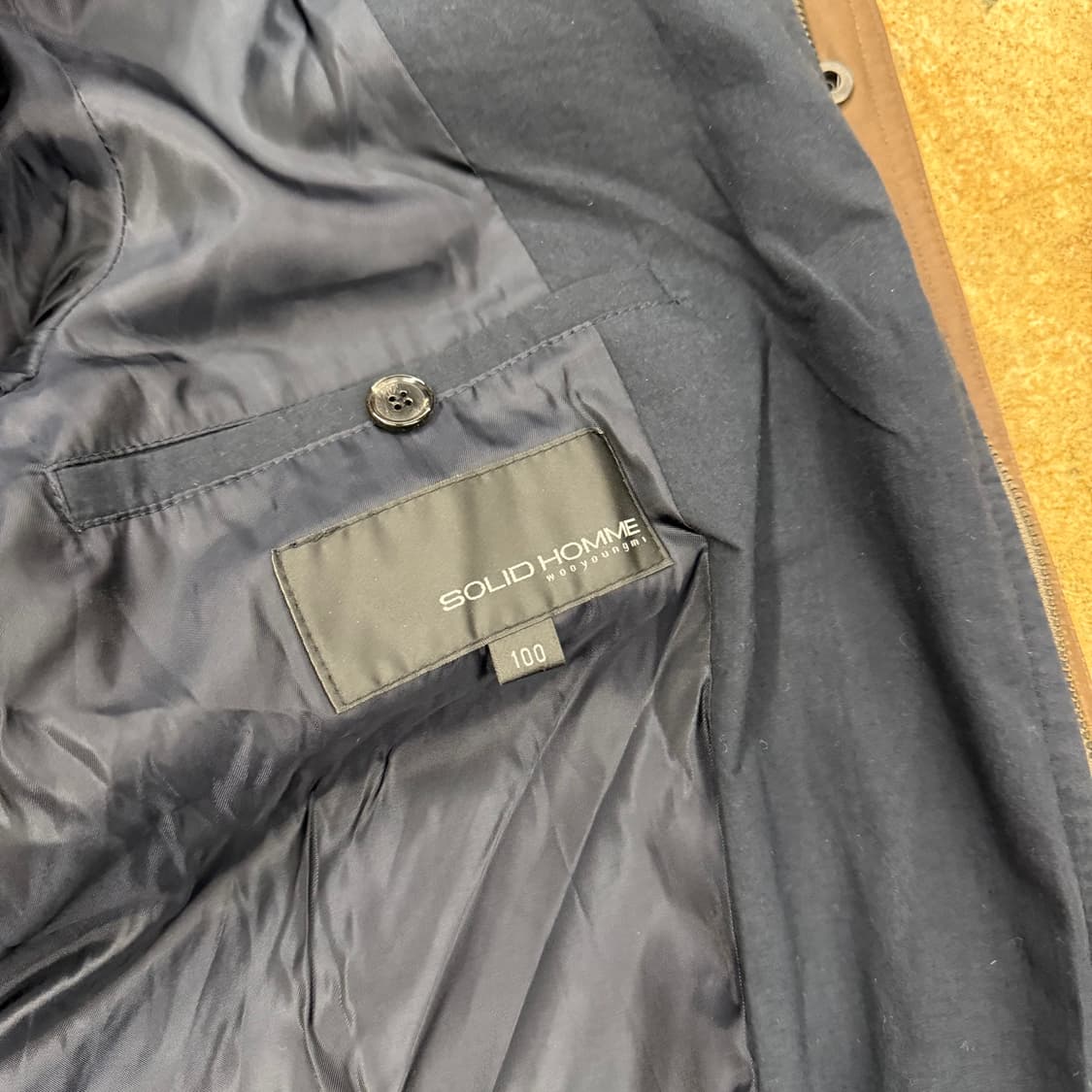 [정품/100] 솔리드옴므 염소가죽 투톤 자켓 b10 상품이미지6