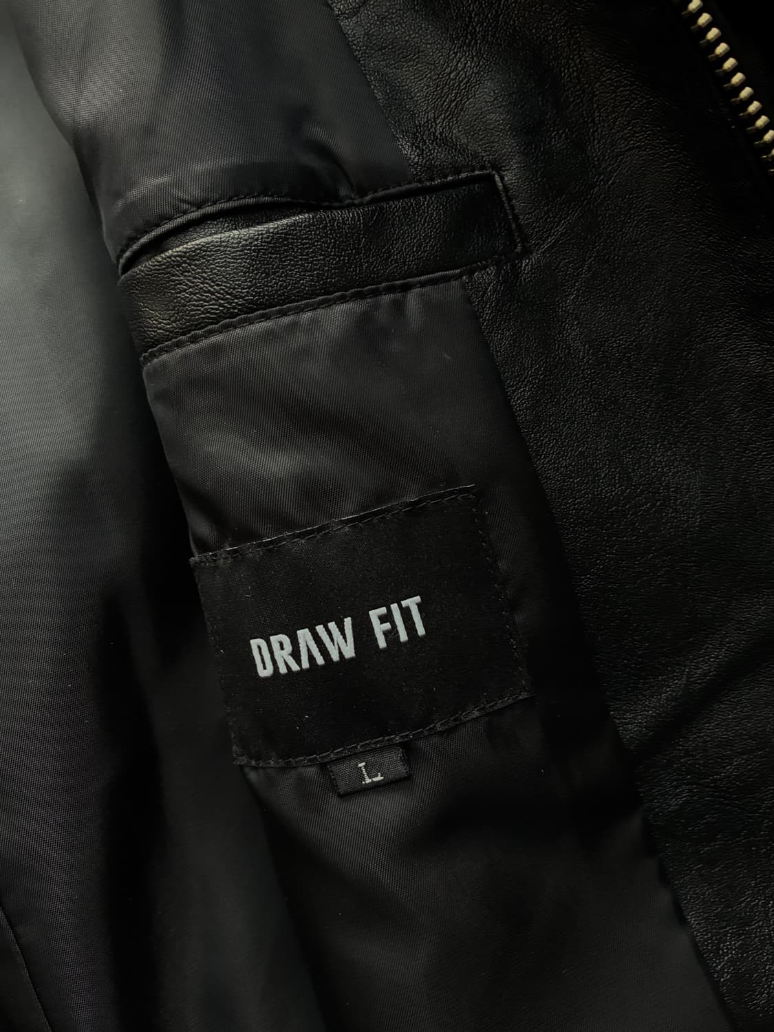 (L) 드로우핏 스모크 레더 하이넥 블루종 [SMOKE BLACK] 판매 상품이미지8