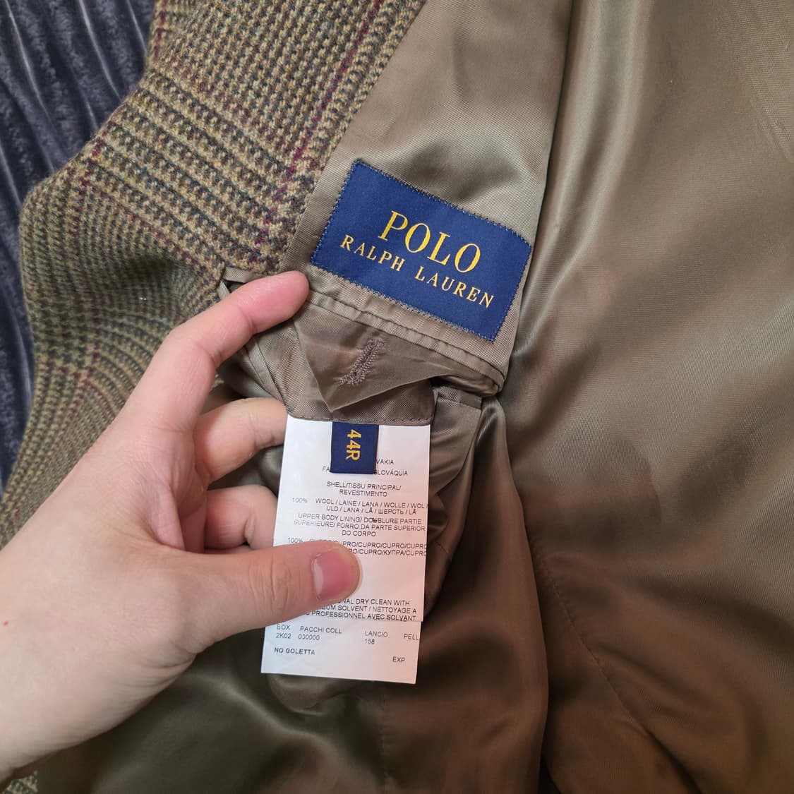 폴로 브라운 트위드 자켓 44R 상품이미지3