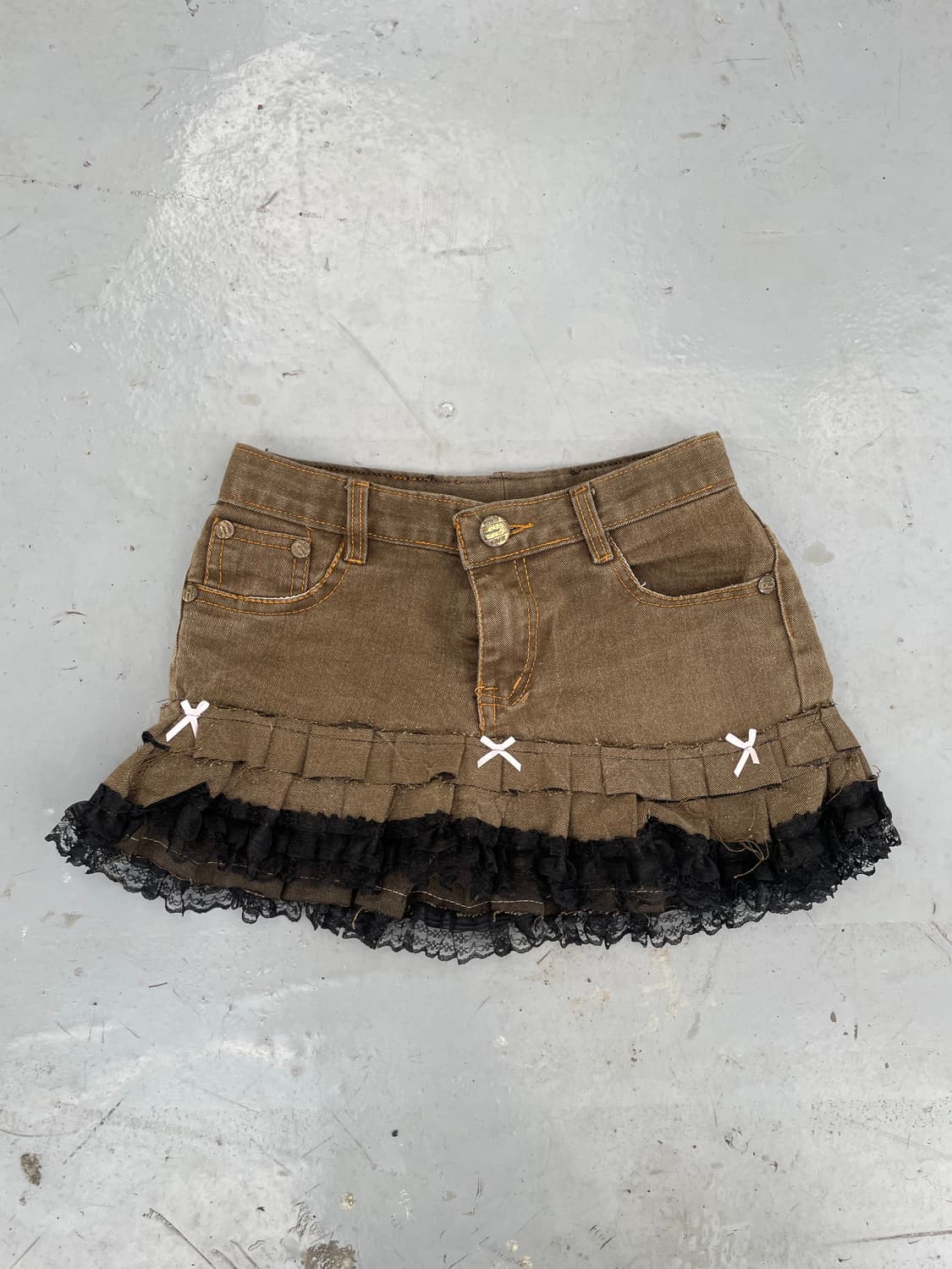 🎸브라운 프릴 스커트🎸 상품이미지4