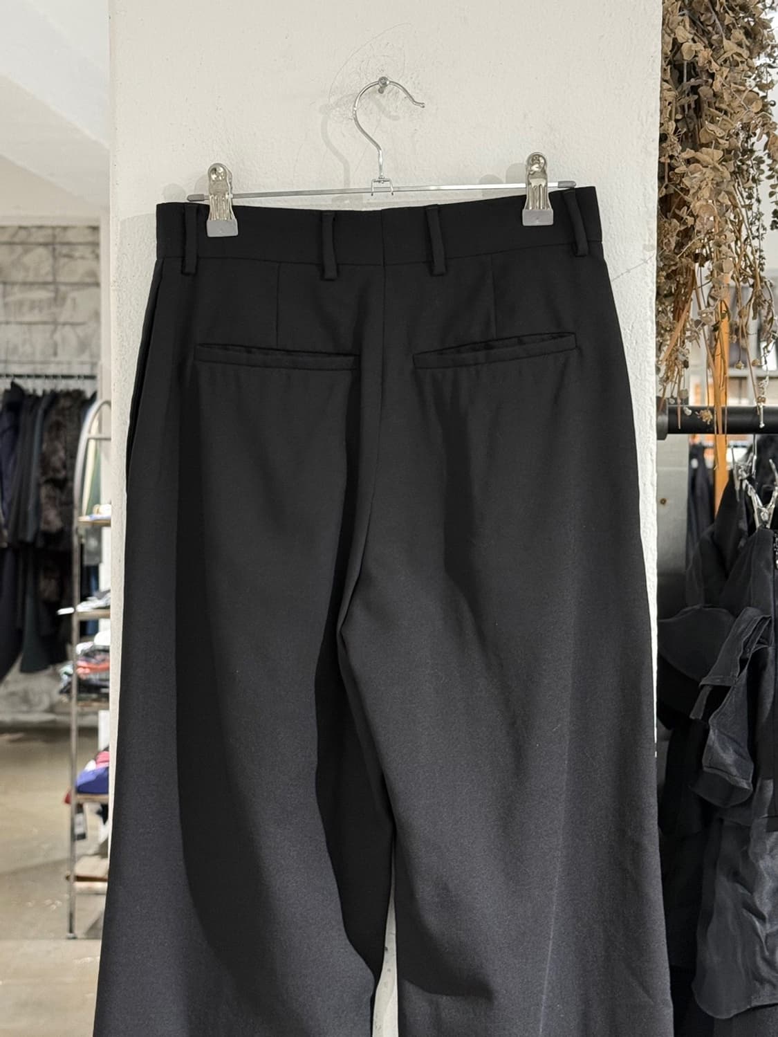 로에베 블랙 폴리 코튼 혼방 스트레이트 팬츠 상품이미지5