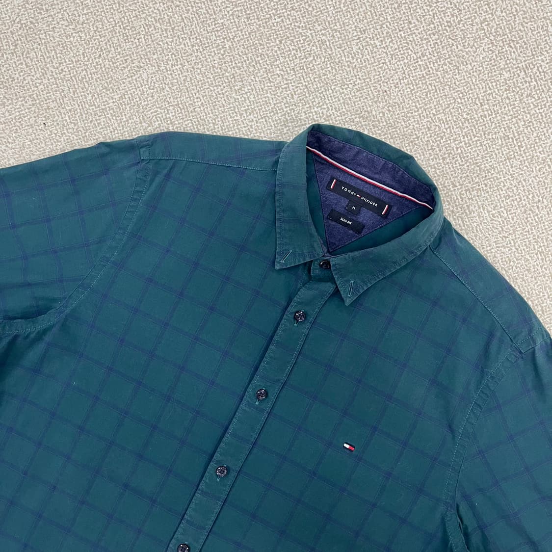 [M] 타미힐피거 슬림핏 타탄체크 가먼트다이 셔츠 남방 3948 상품이미지4