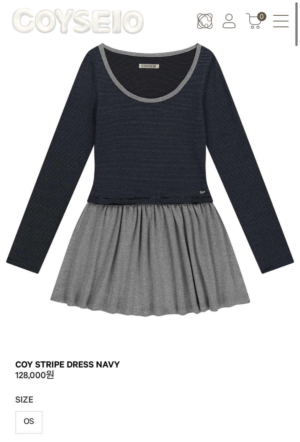 Coyseio 코이세이오 코이 스트라이프 드레스 네이비 상품이미지1
