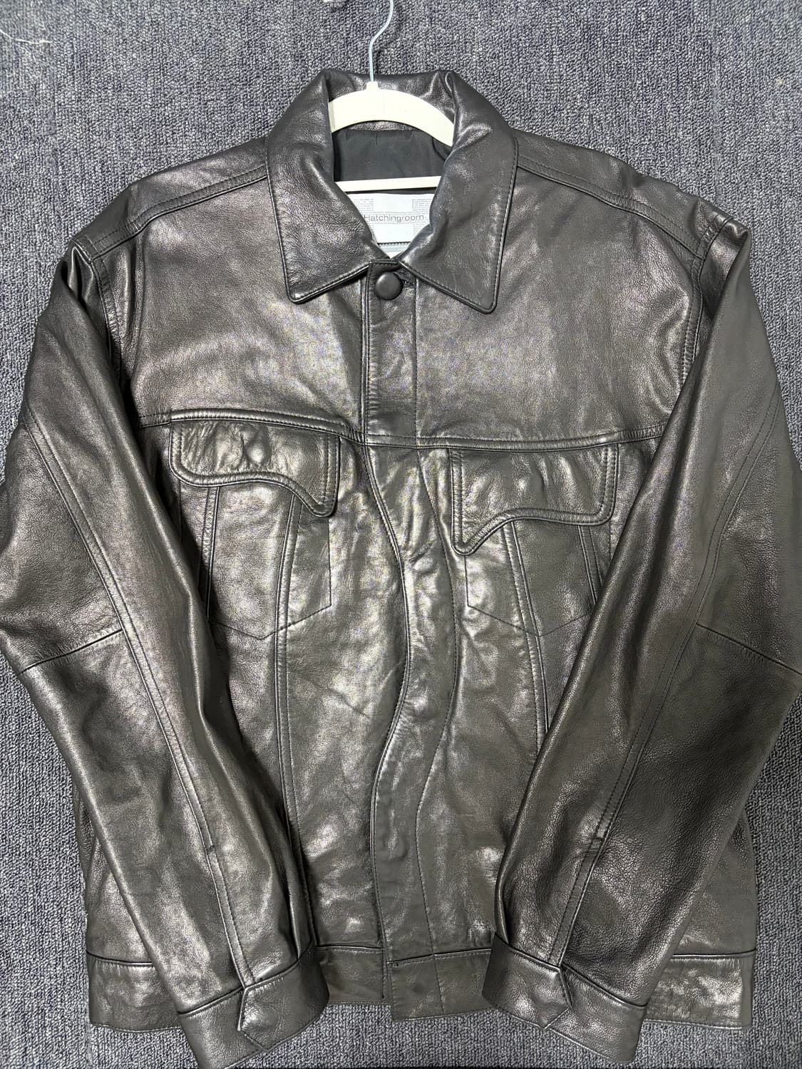 Melting Trucker Jacket Lamb Skin Black 상품이미지2