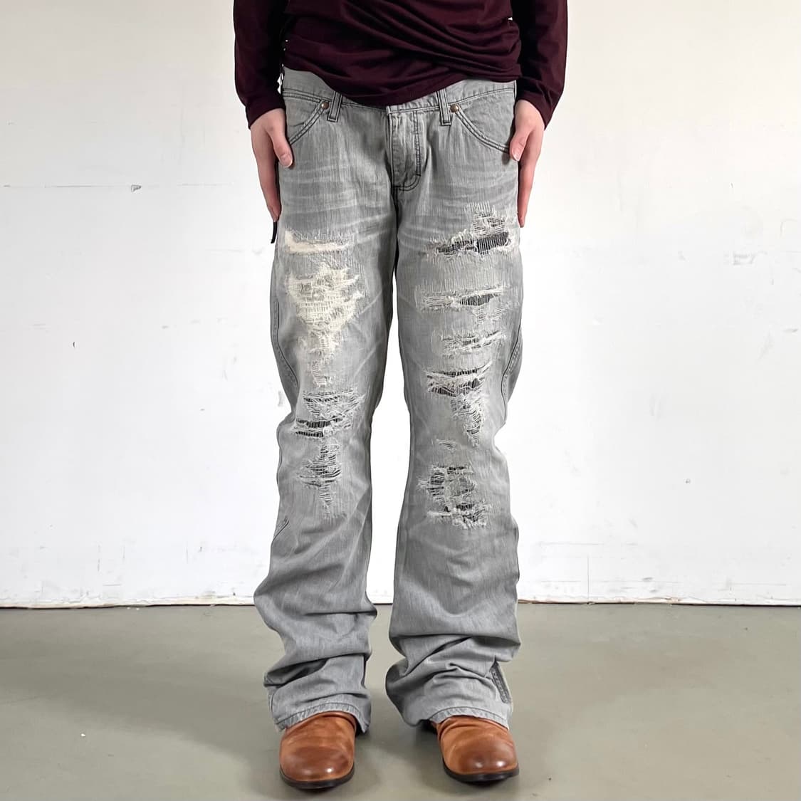 AKM X Wrangler 바나나 플레어 데님 팬츠 상품이미지1