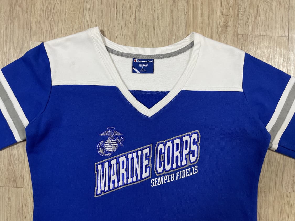 95) 챔피온 미군 미해병대 빅로고 V넥 맨투맨 상품이미지1