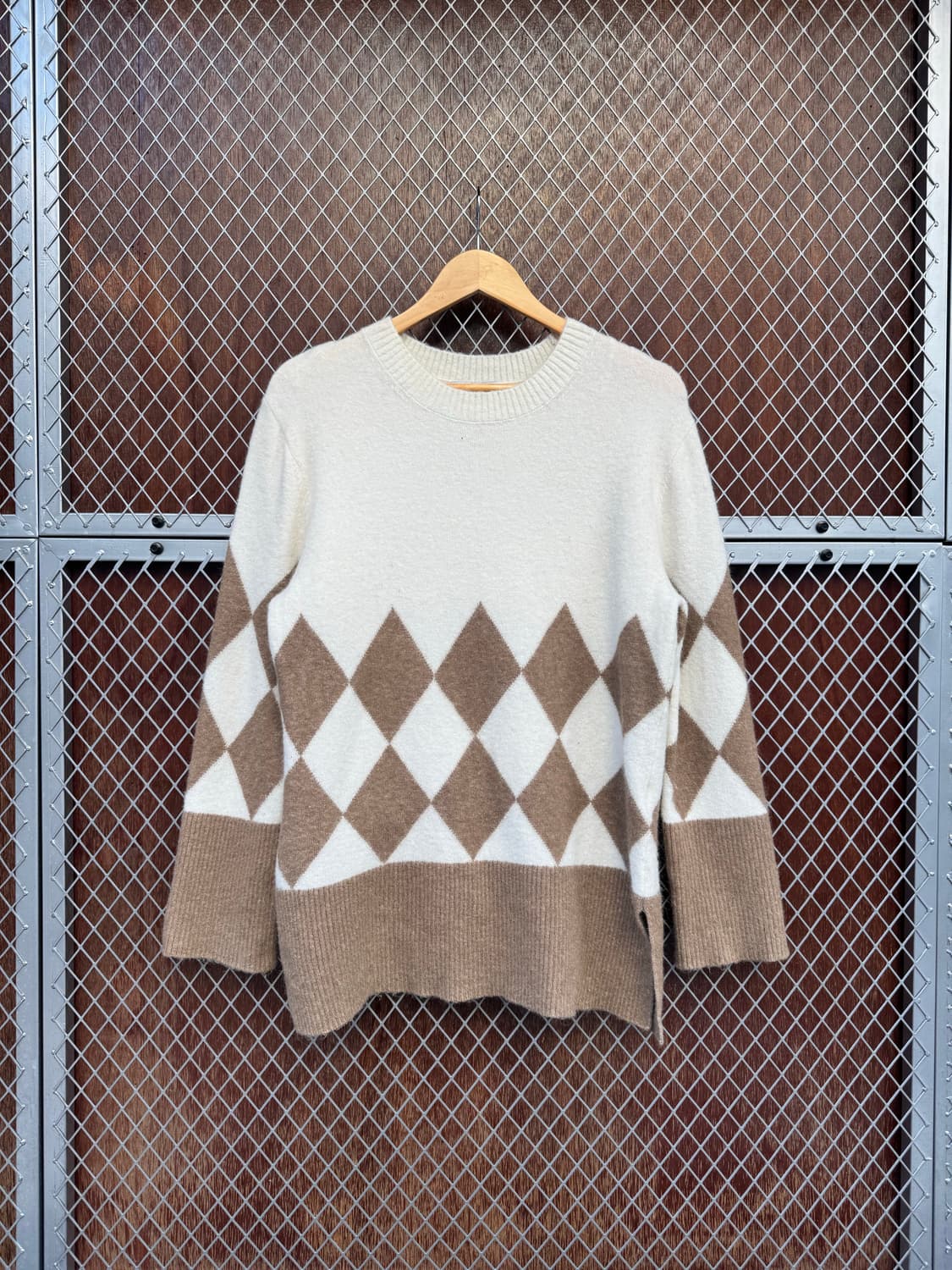 앤아더스토리즈 아가일 오버핏 알파카 니트 스웨터 S 상품이미지5