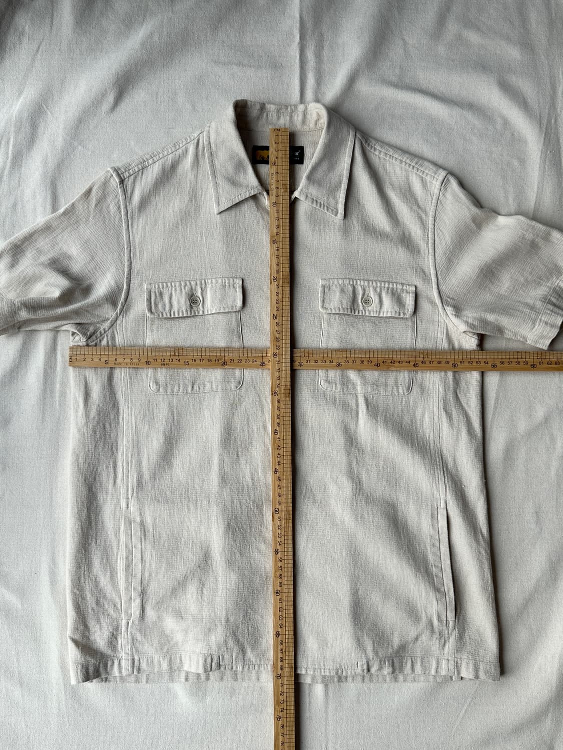 골든베어 재팬 린넨 블렌드 반팔 셔츠 아이보리 L 상품이미지10