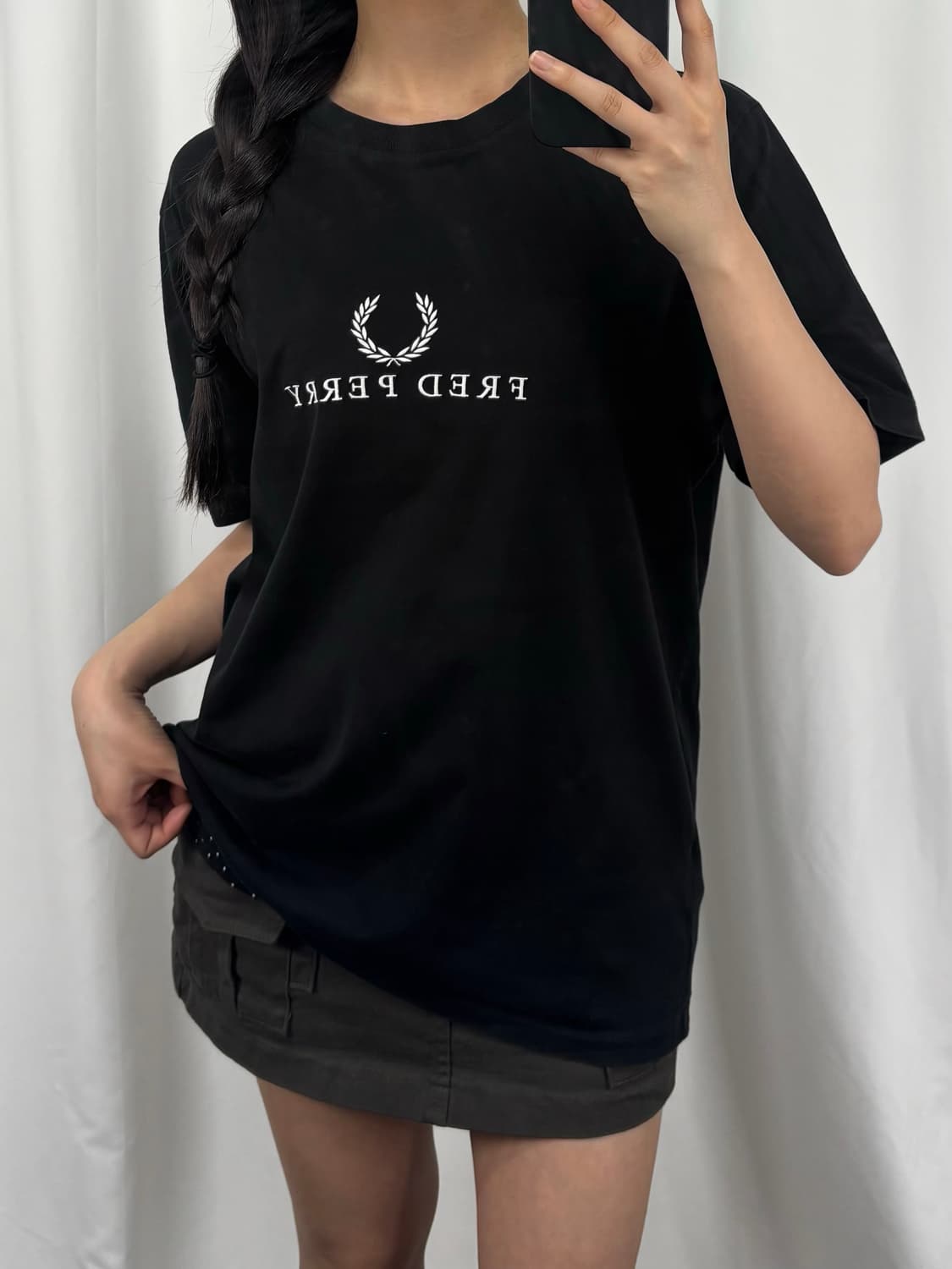 프레드페리 빅로고 블랙 반팔 상품이미지2