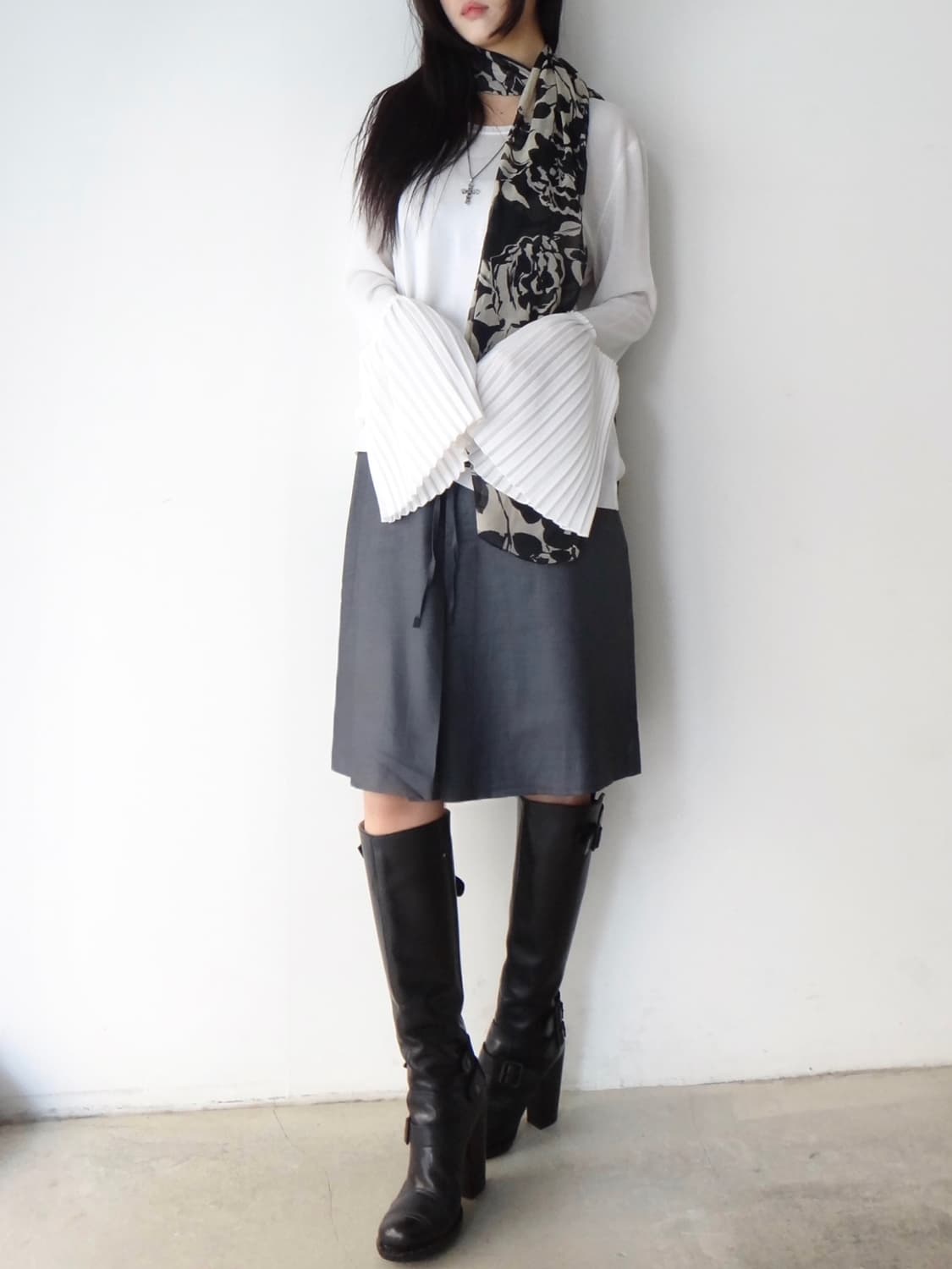 Flower sheer scarf 상품이미지4