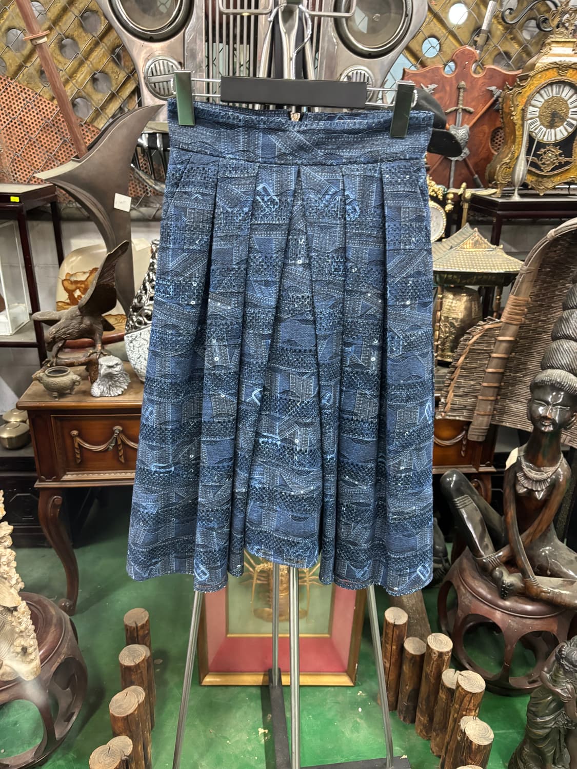 how and what 페이즐리 패턴 플리츠 치마 스커트 상품이미지1