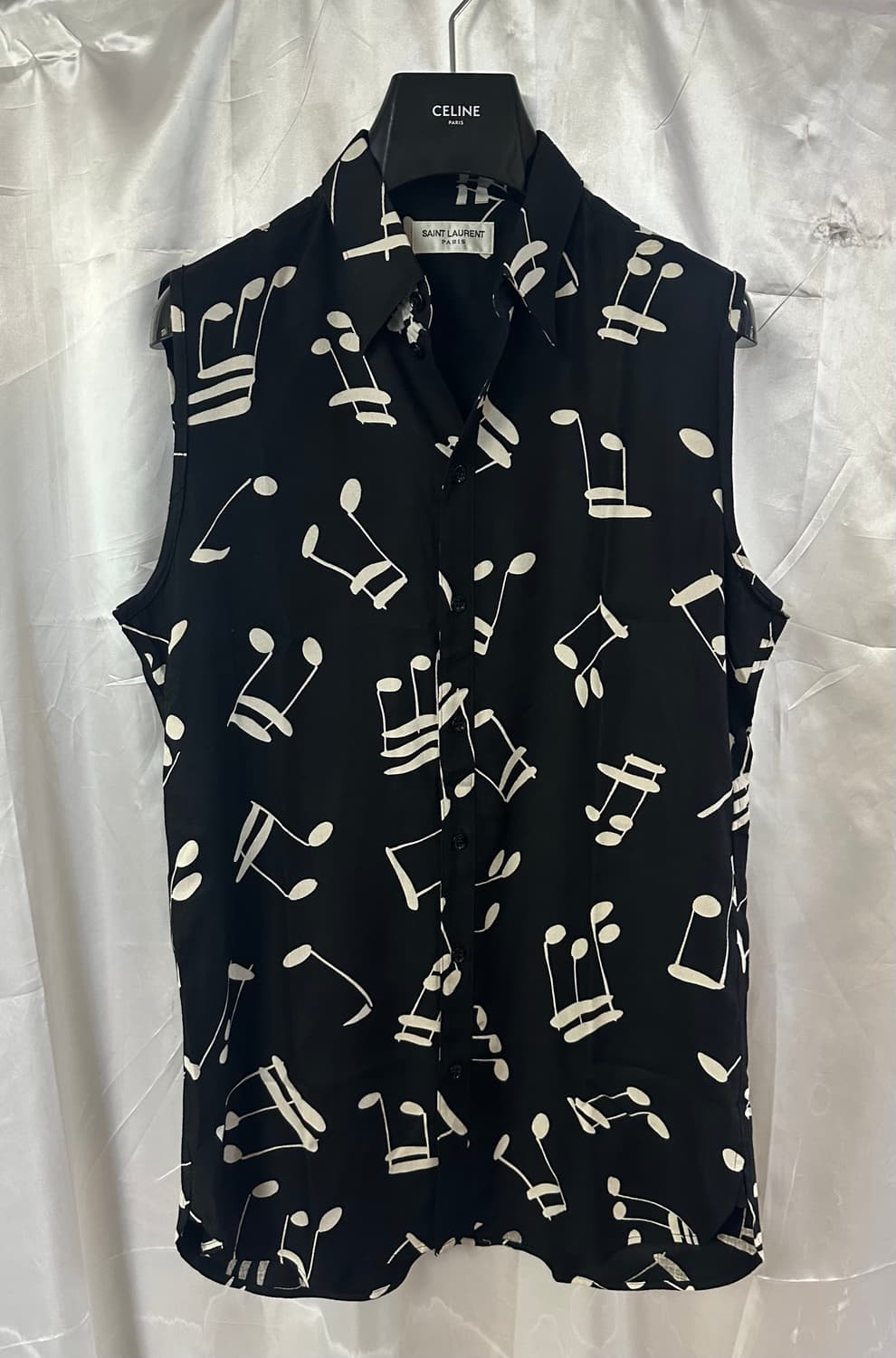 생로랑 16FW 뮤직노트 슬리브리스 셔츠 상품이미지1