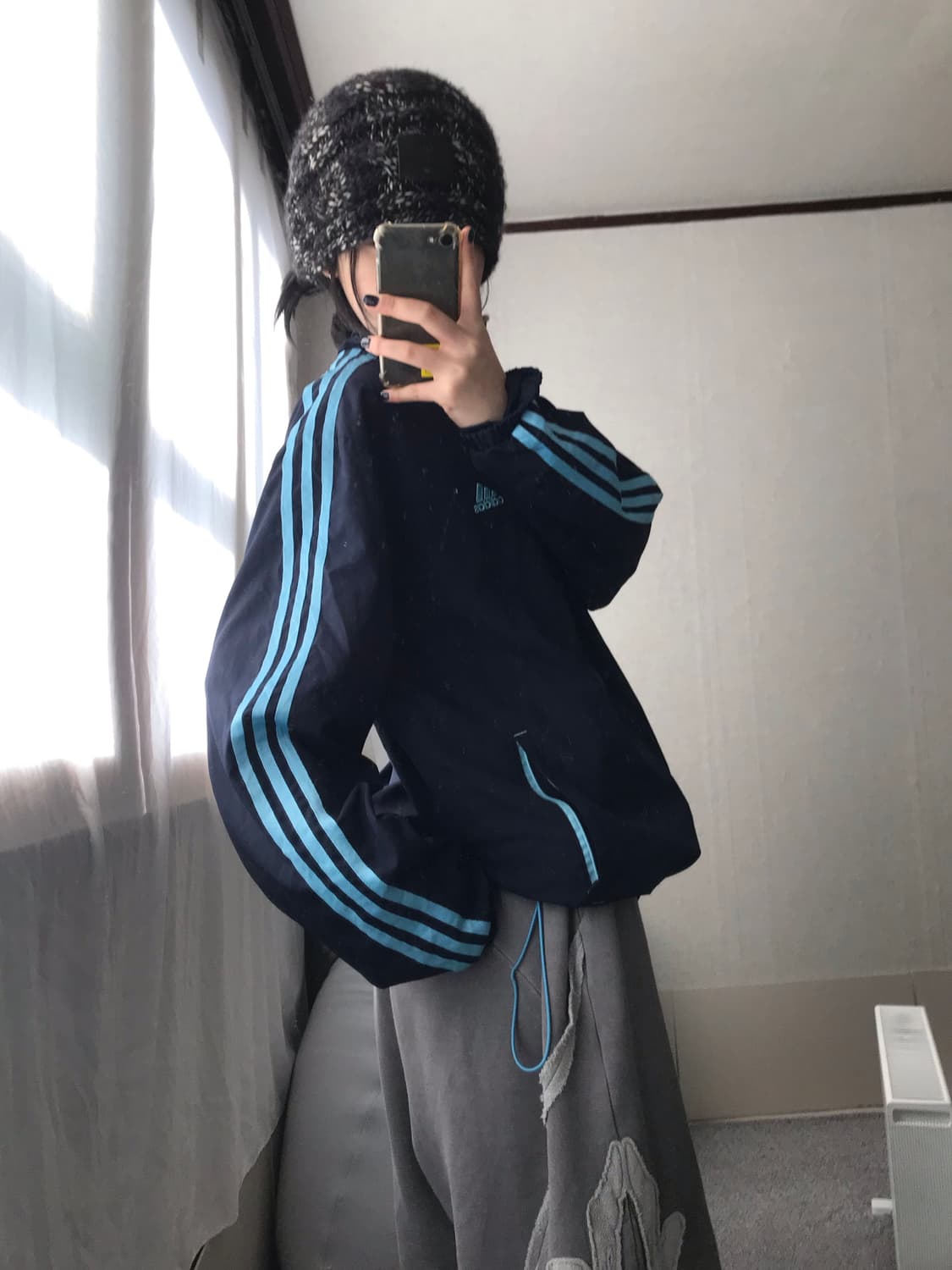 아디다스 네이비 연하늘 바람막이 상품이미지5