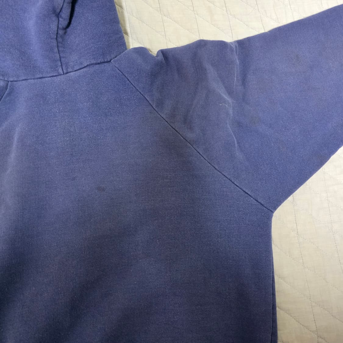 [L] 70s 빈티지 노브랜드 트래쉬드 후드집업 네이비 상품이미지6