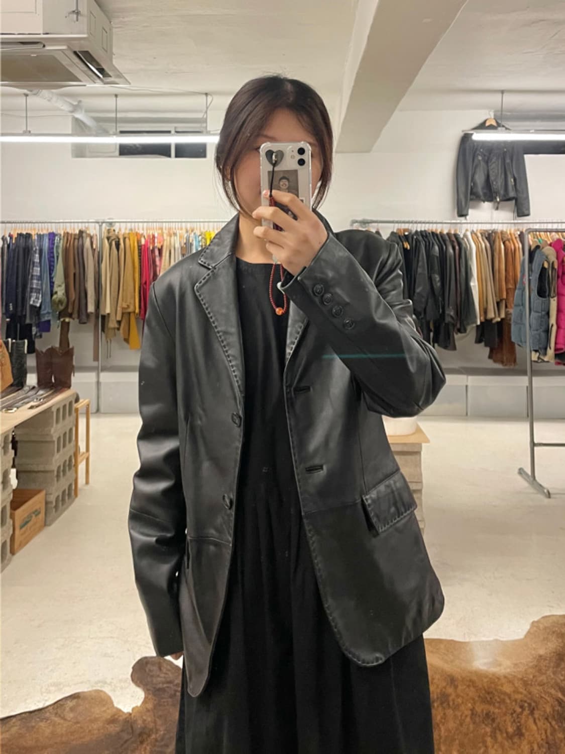 VTG leather blazer jacket 빈티지 블레이저 자켓 상품이미지1