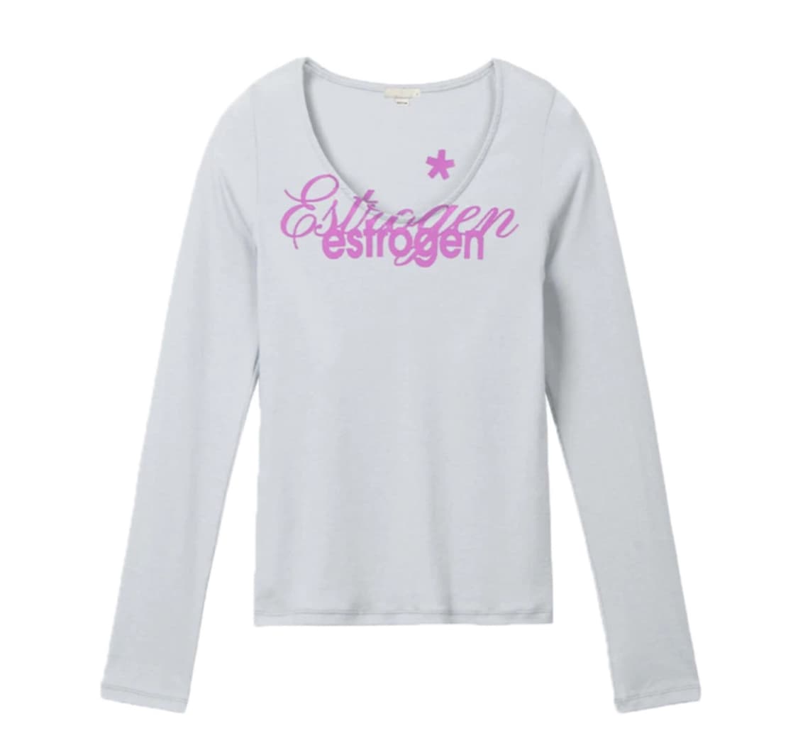 본네 프린팅 티 ESTROGEN LETTERING TOP GRAY 상품이미지1