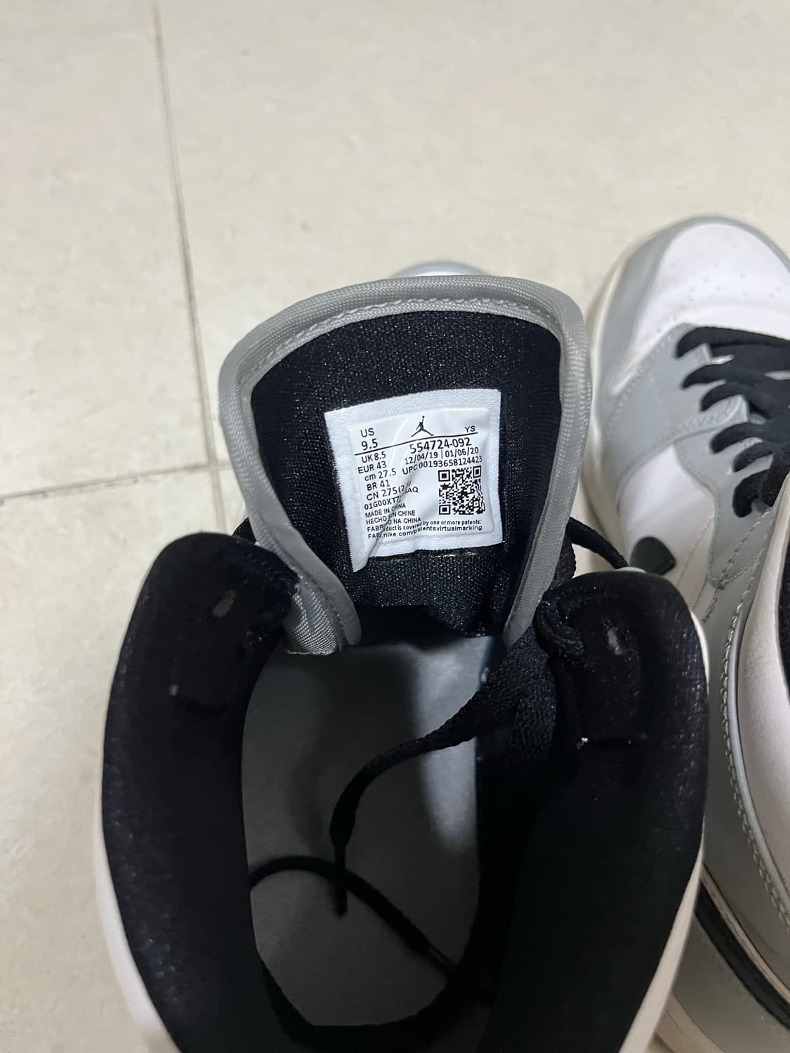 조던 1 미드 라이트 스모크 그레이 (275) 상품이미지3