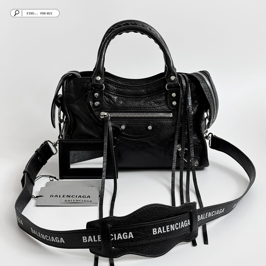 발렌시아가 시티백 로고 미니 판매합니다. 상품이미지1