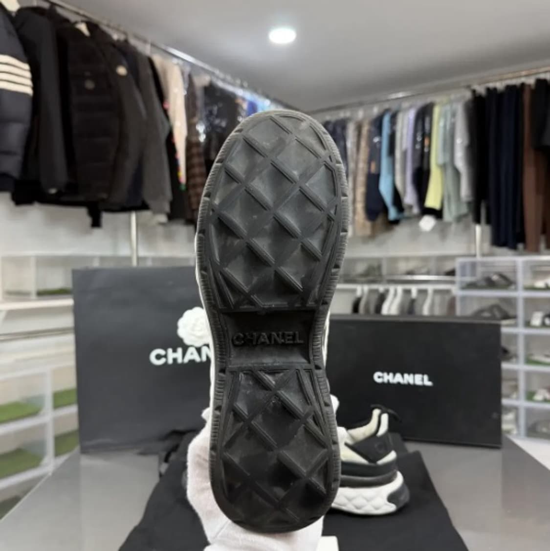 [당일배송] 샤넬 투톤 아이보리 하이엔드 스니커즈 275 풀구성품   상품이미지3